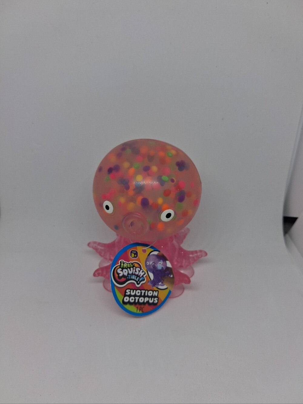 Squeeze & Stick Pink Suction Octopus Squishy Toy